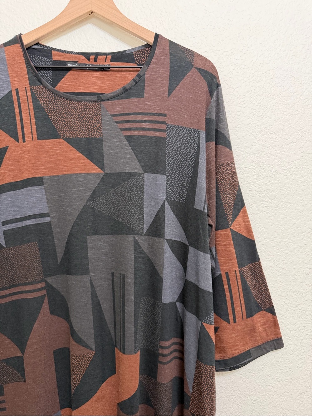 Gudren Sjoden Organic Cotton Lightweight Abstract Geometric Print Tunic XL - Picture 2 of 8